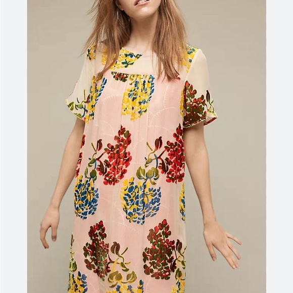 Maeve size M dress with overlay silk & viscose - Picture 1 of 8
